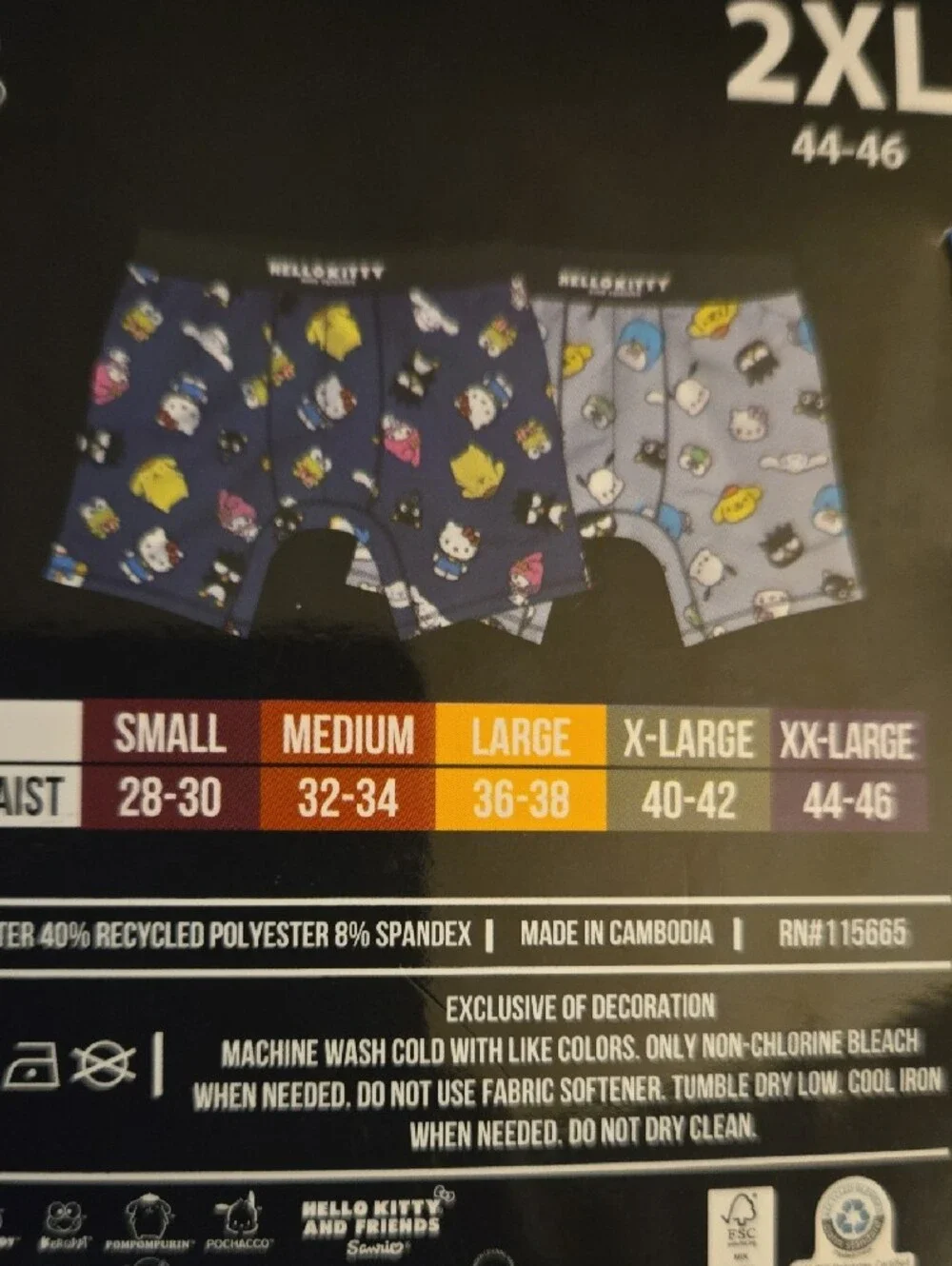 Hello Kitty Navy Boxer Briefs with Multicolor Character Prints